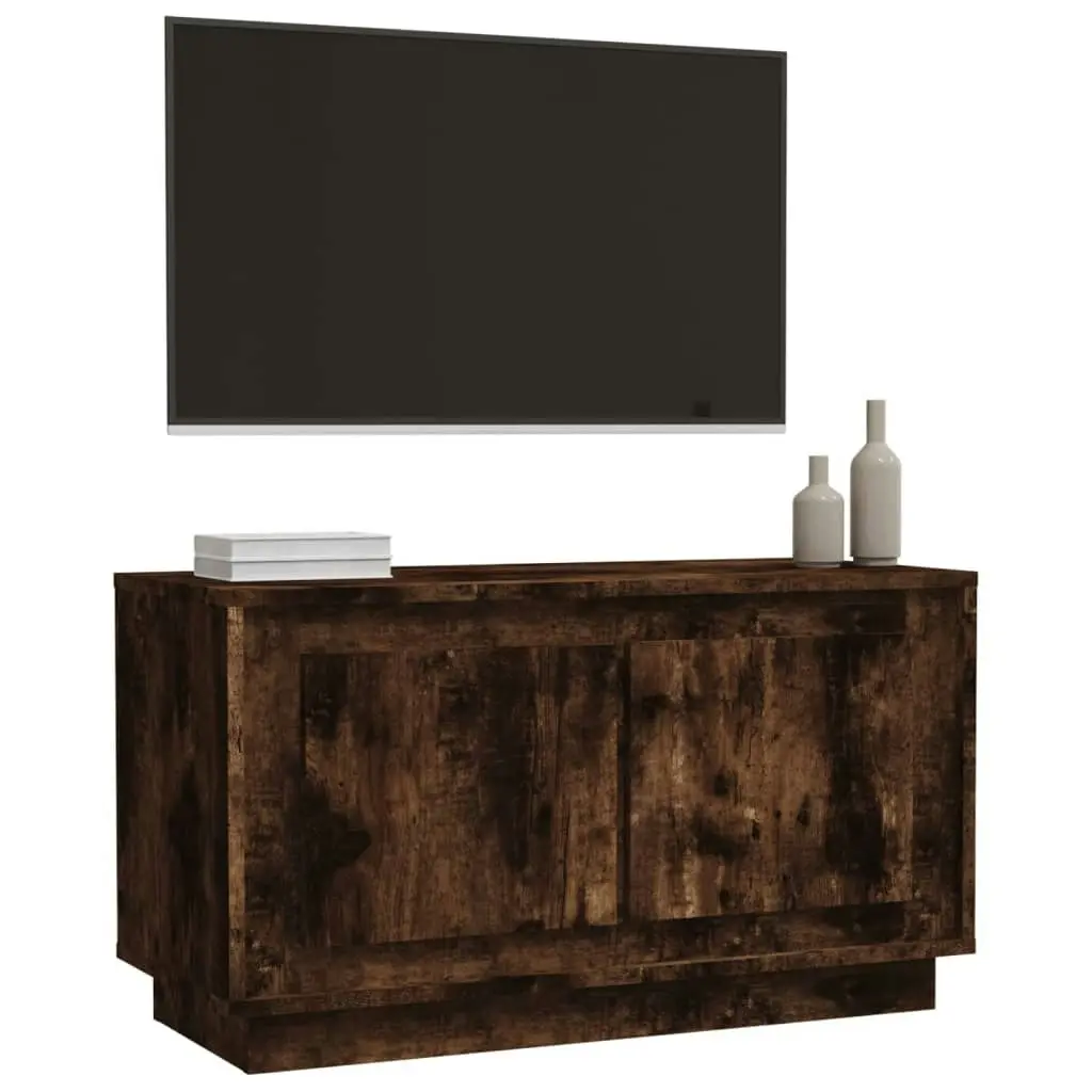 TV Cabinet Smoked Oak 80x35x45 cm Engineered Wood 819857