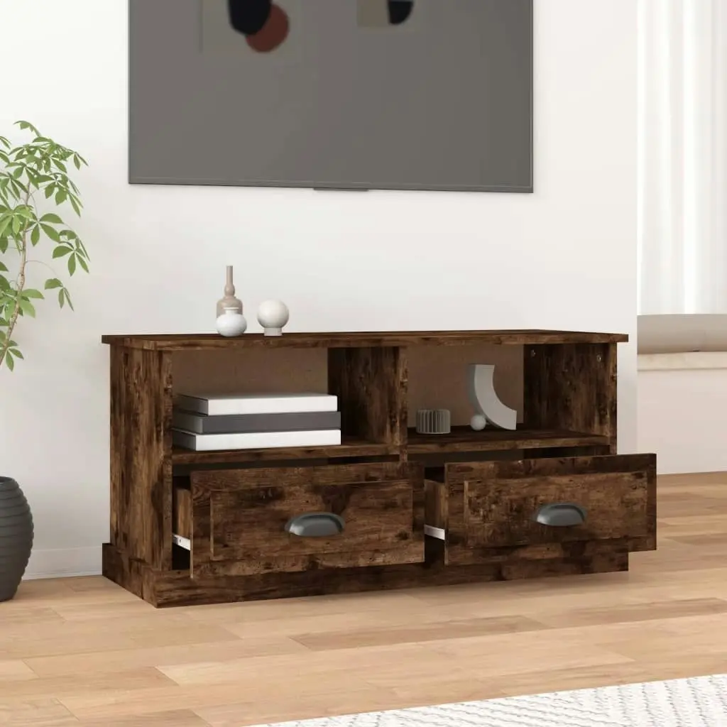 TV Cabinet Smoked Oak 93x35.5x45 cm Engineered Wood 816469