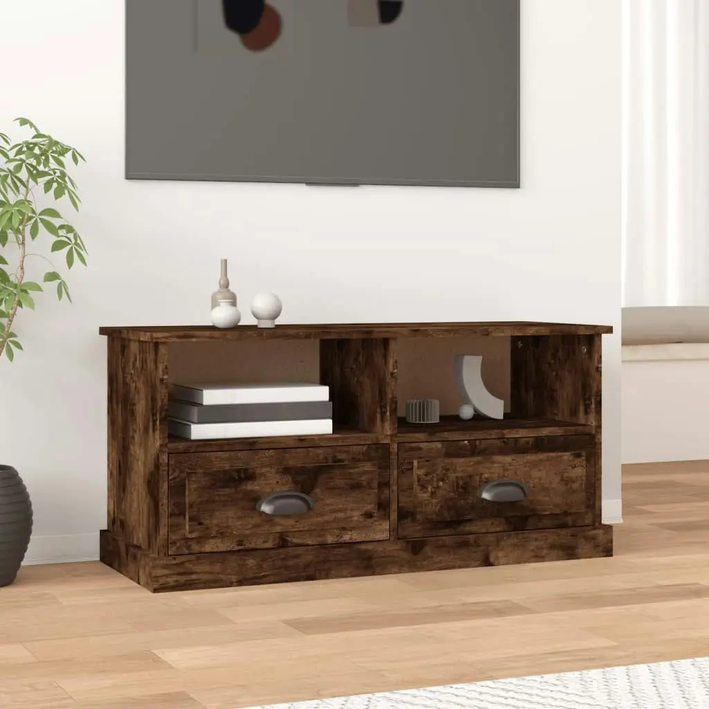 TV Cabinet Smoked Oak 93x35.5x45 cm Engineered Wood 816469