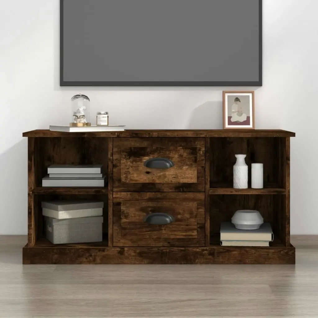 TV Cabinet Smoked Oak 99.5x35.5x48 cm Engineered Wood 816277