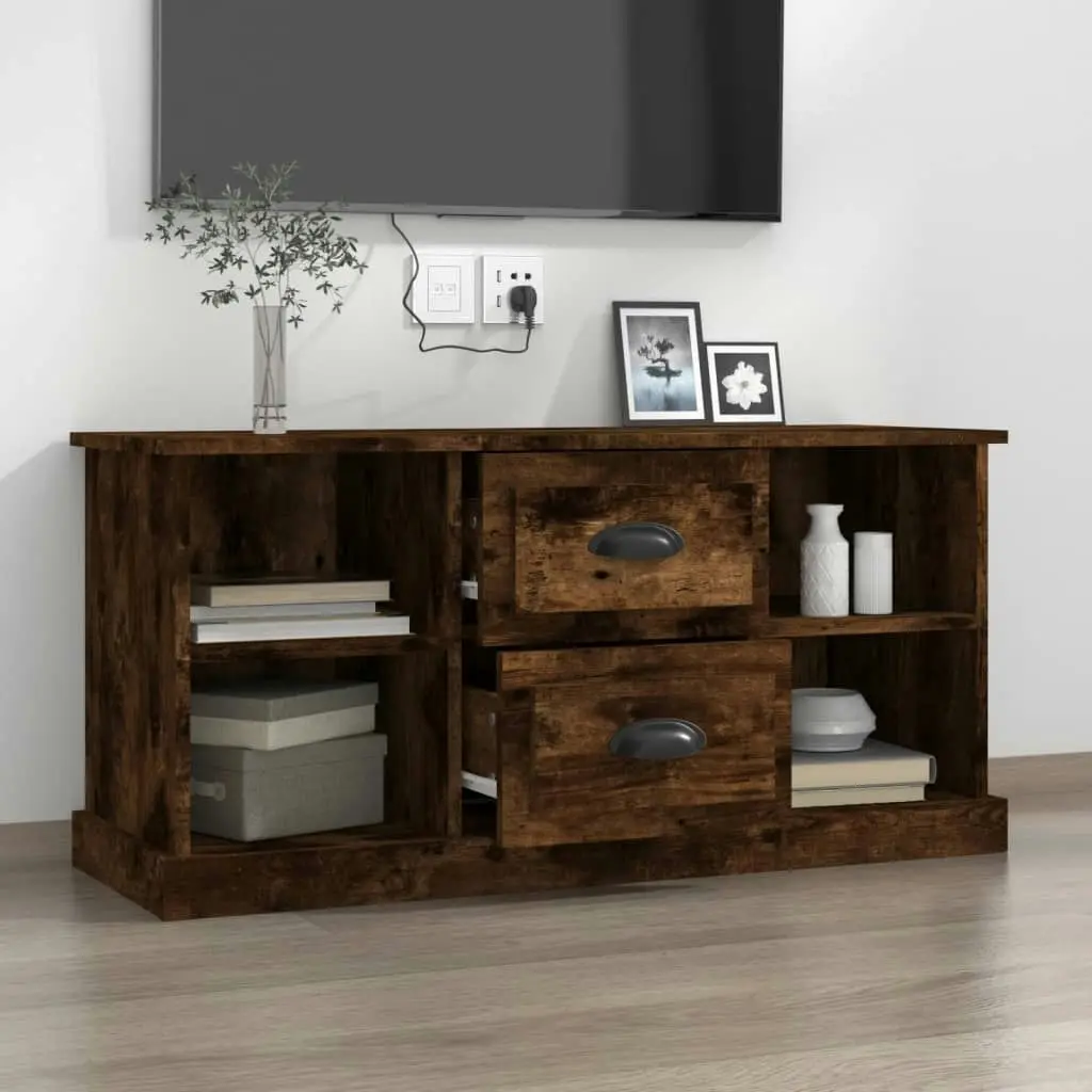 TV Cabinet Smoked Oak 99.5x35.5x48 cm Engineered Wood 816277