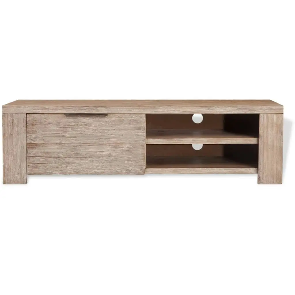 TV Cabinet Solid Brushed Acacia Wood 140x38x40 cm 244337