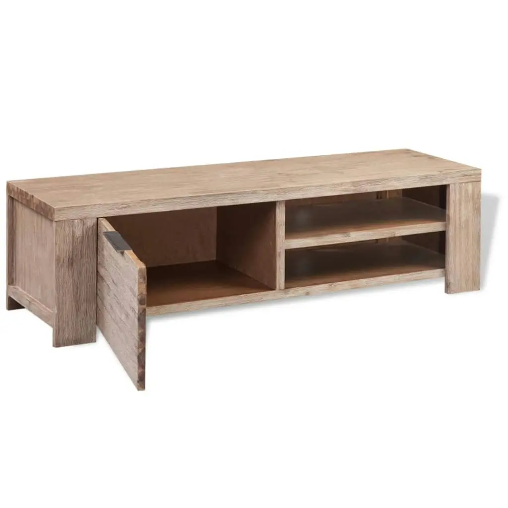 TV Cabinet Solid Brushed Acacia Wood 140x38x40 cm 244337