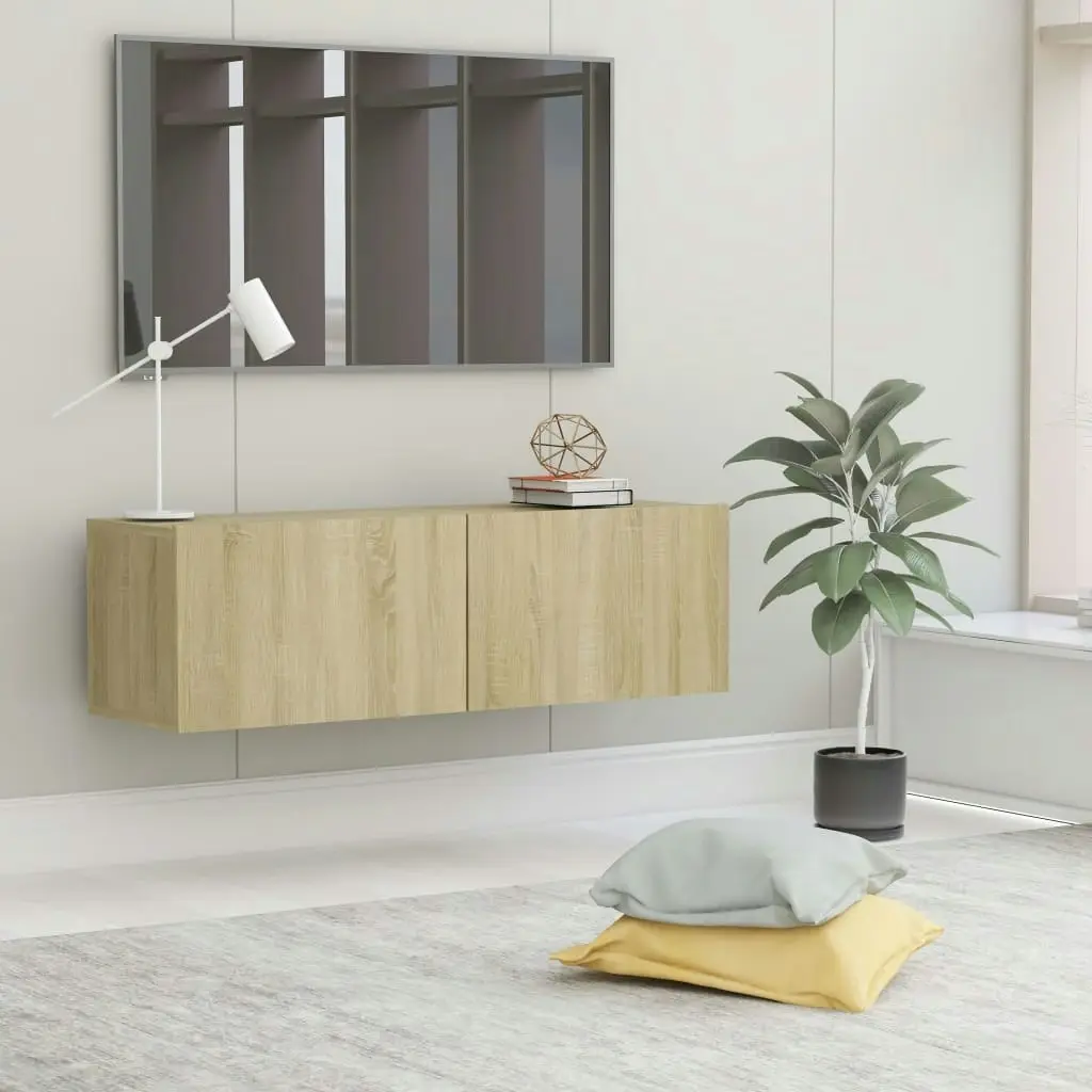 TV Cabinet Sonoma Oak 100x30x30 cm Engineered Wood 801484