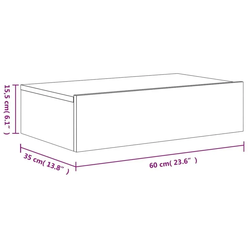 TV Cabinet with LED Lights White 60x35x15.5 cm 842886