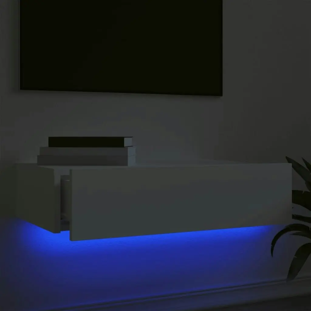 TV Cabinet with LED Lights White 60x35x15.5 cm 842886