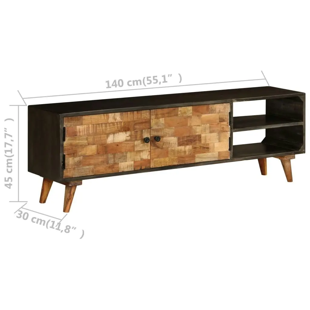 TV Cabinet Solid Mango Wood 140x30x45 cm 246167