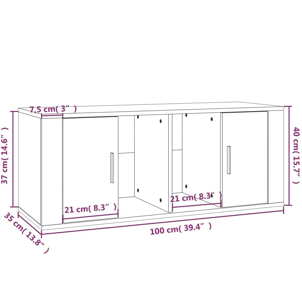 TV Cabinet Sonoma Oak 100x35x40 cm Engineered Wood 816803