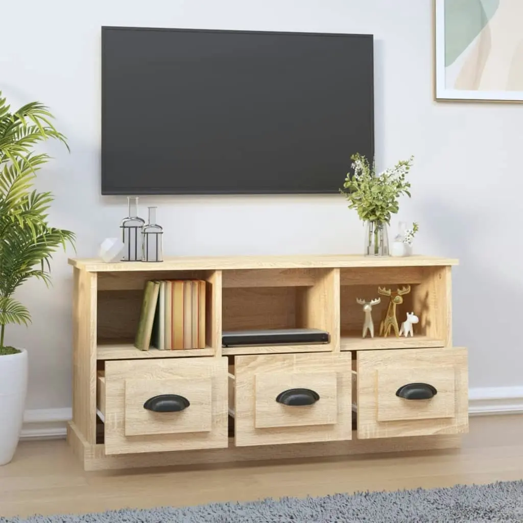 TV Cabinet Sonoma Oak 100x35x50 cm Engineered Wood 816291