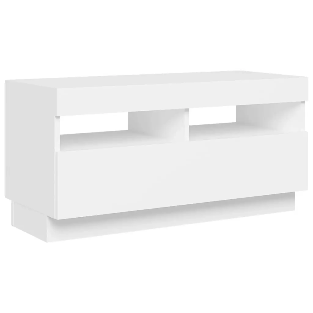 TV Cabinet with LED Lights White 80x35x40 cm 804445