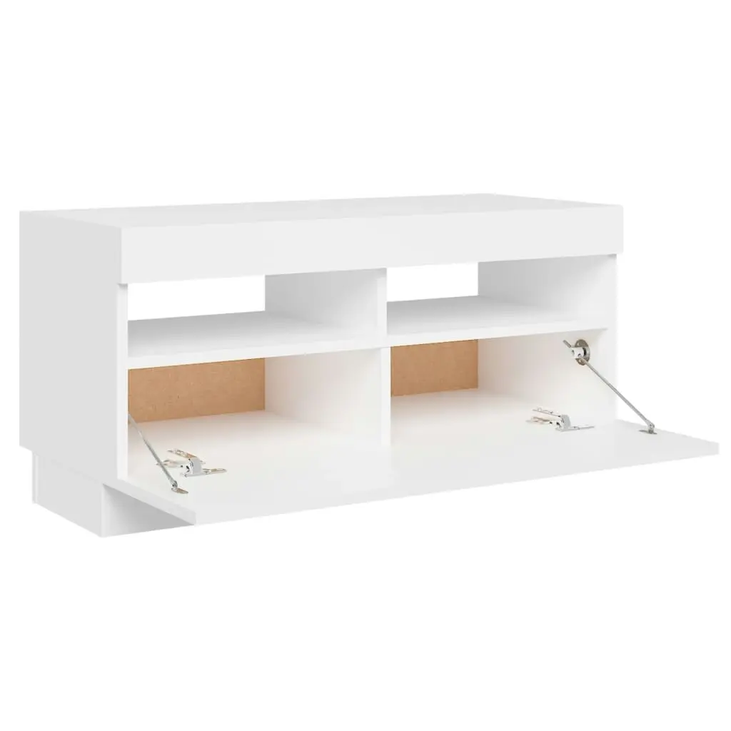 TV Cabinet with LED Lights White 80x35x40 cm 804445