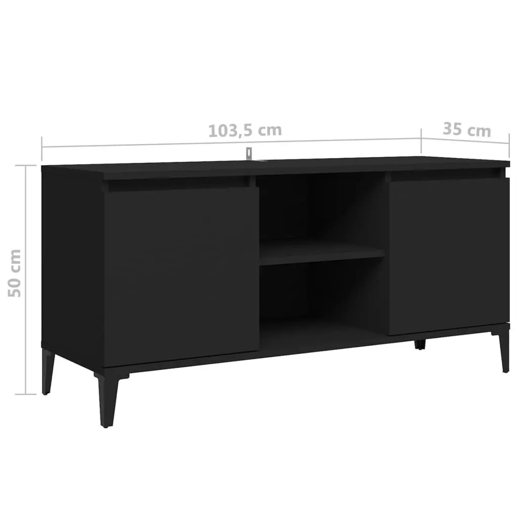 TV Cabinet with Metal Legs Black 103.5x35x50 cm 805969