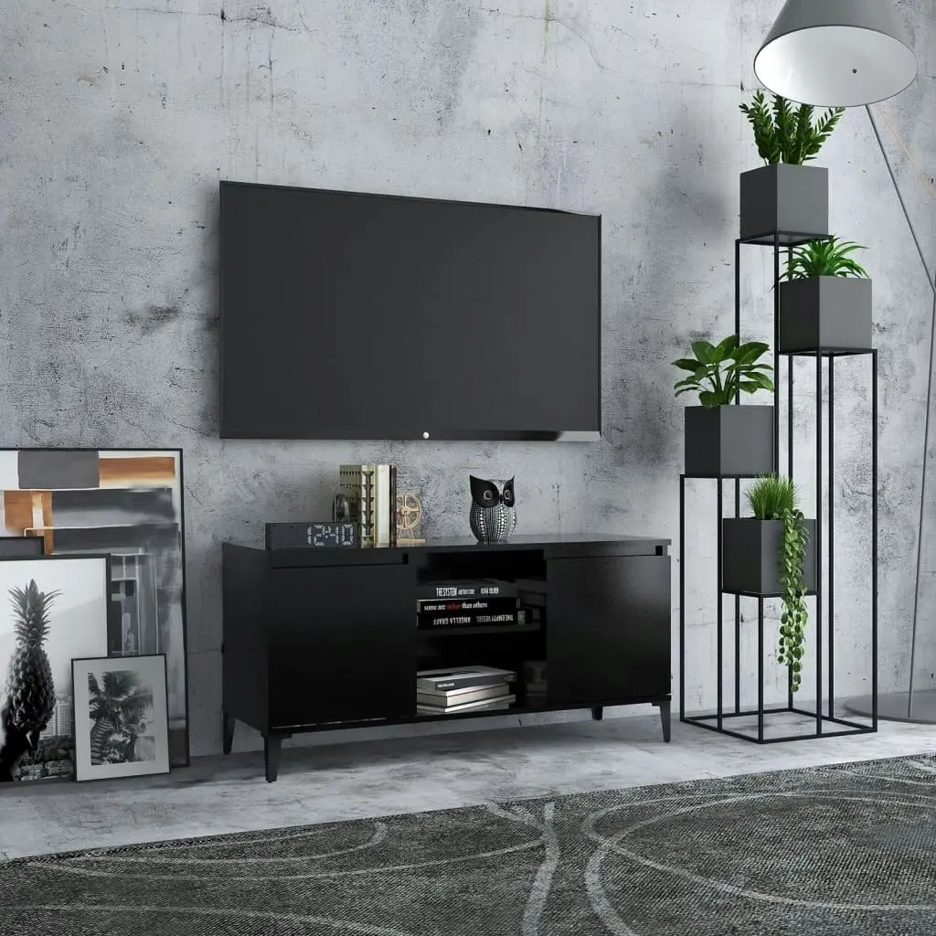 TV Cabinet with Metal Legs Black 103.5x35x50 cm 805969