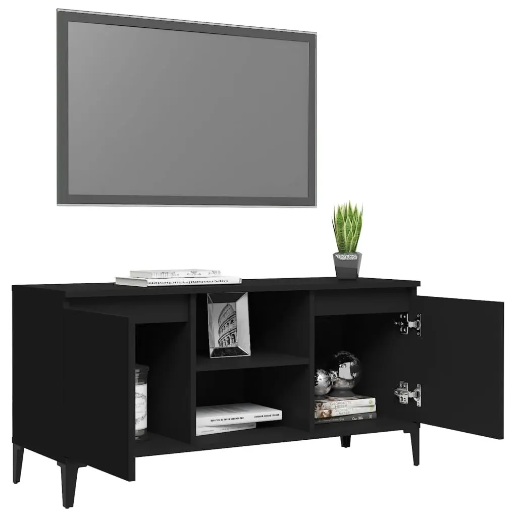 TV Cabinet with Metal Legs Black 103.5x35x50 cm 805969