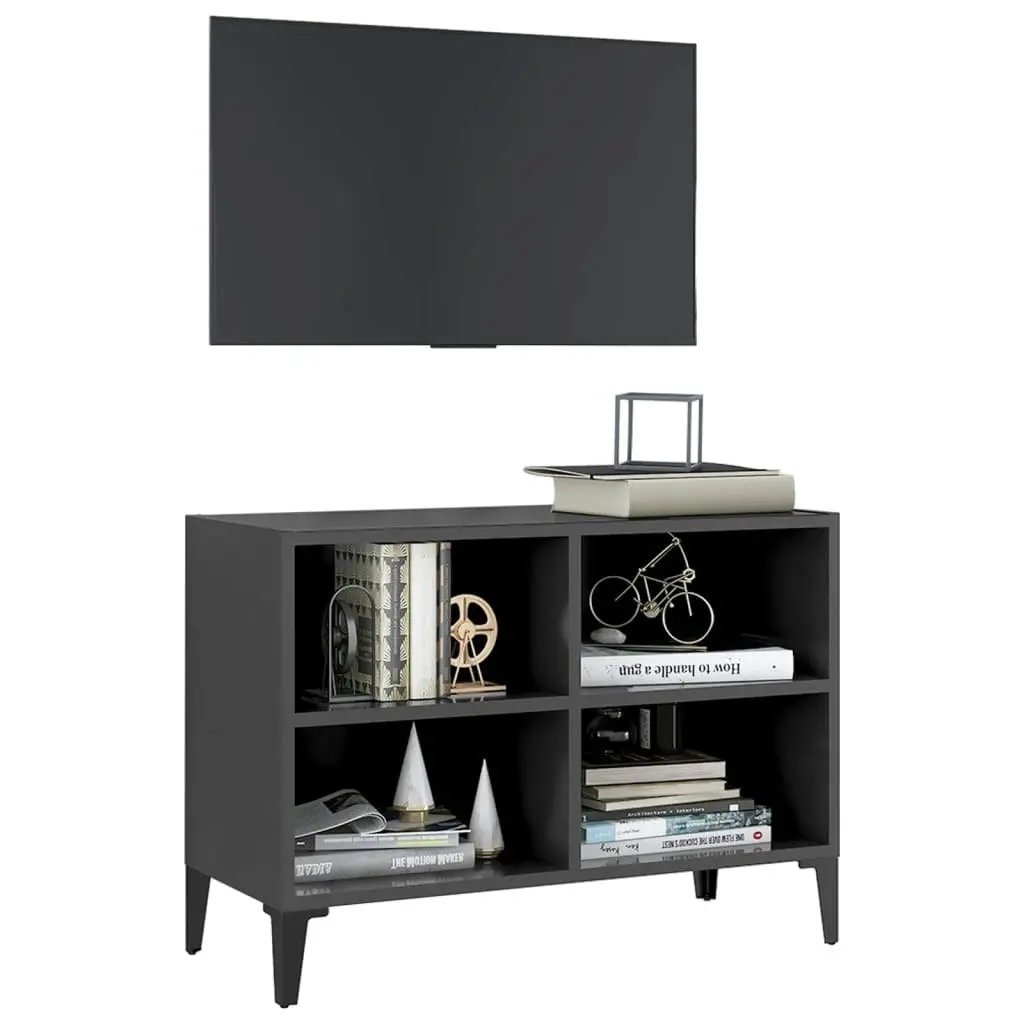 TV Cabinet with Metal Legs Grey 69.5x30x50 cm 805934