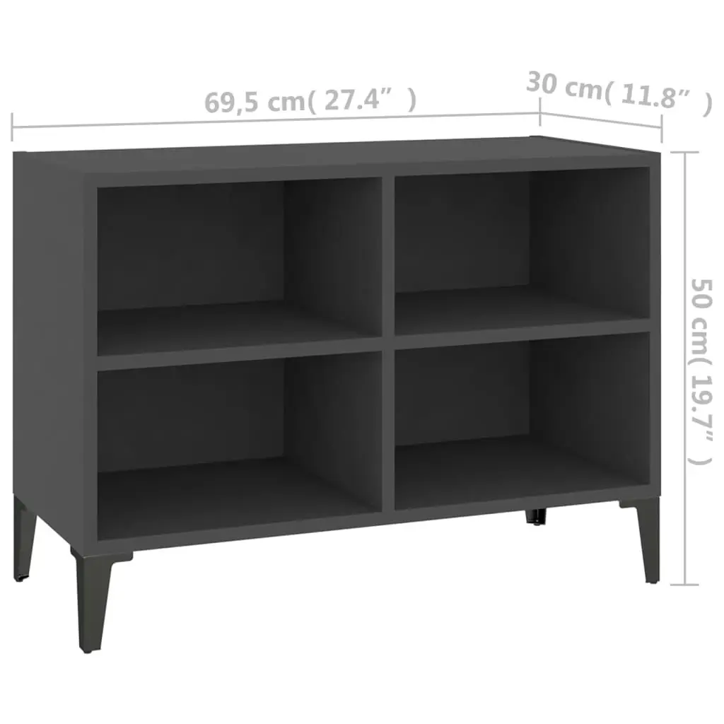 TV Cabinet with Metal Legs Grey 69.5x30x50 cm 805934