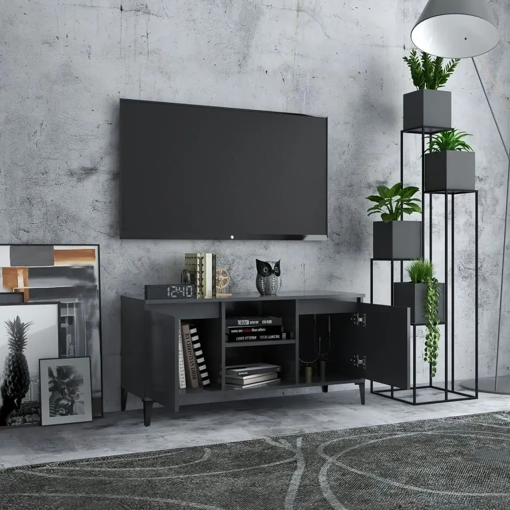 TV Cabinet with Metal Legs Grey 103.5x35x50 cm 805970