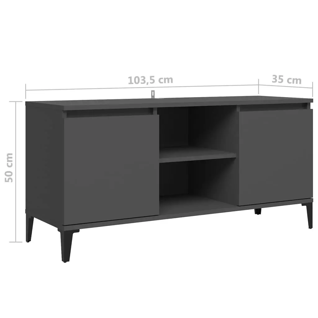 TV Cabinet with Metal Legs Grey 103.5x35x50 cm 805970