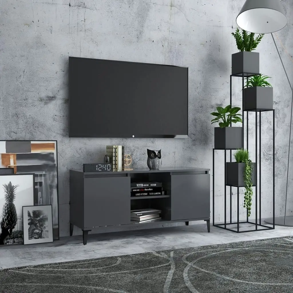 TV Cabinet with Metal Legs Grey 103.5x35x50 cm 805970