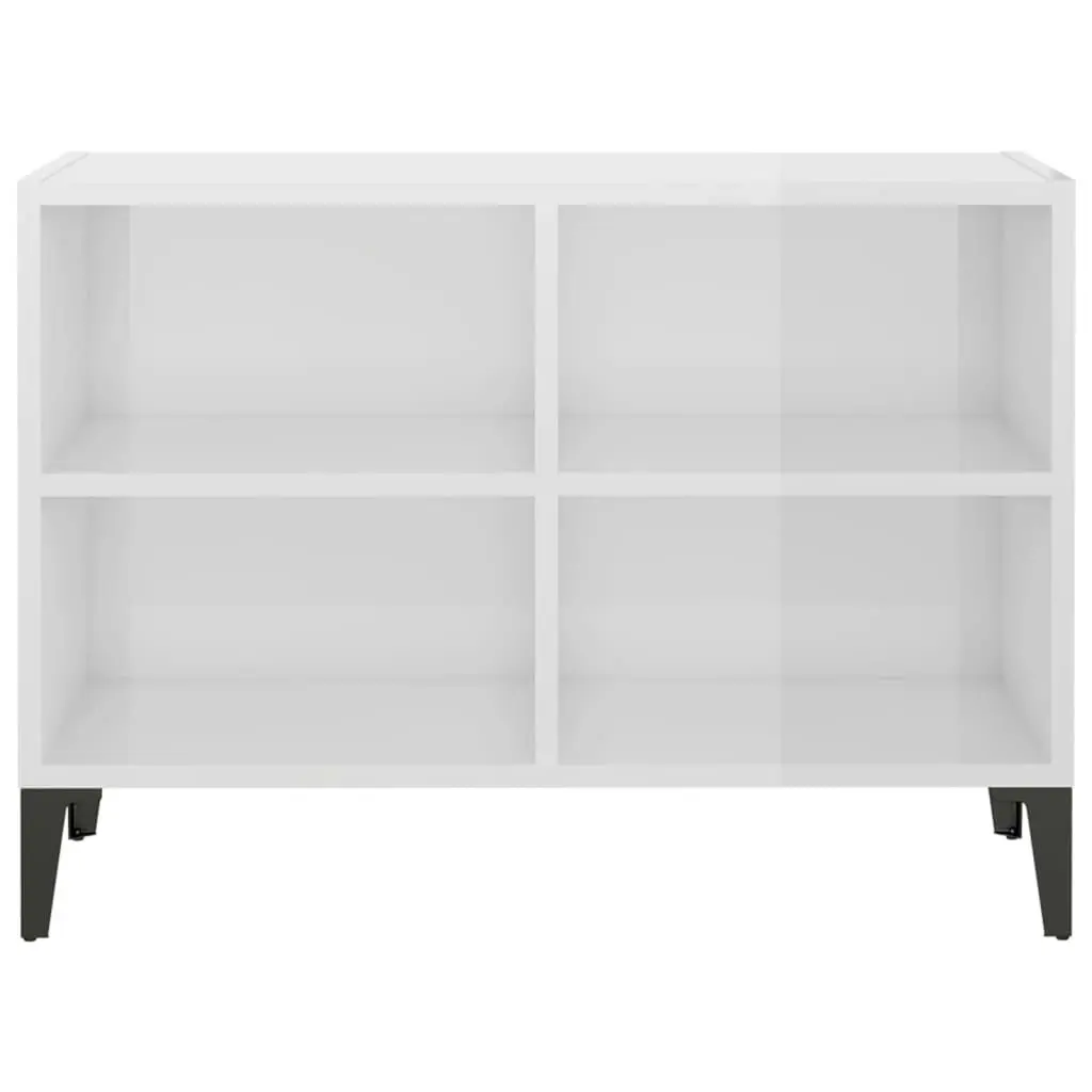 TV Cabinet with Metal Legs High Gloss White 69.5x30x50 cm 805938