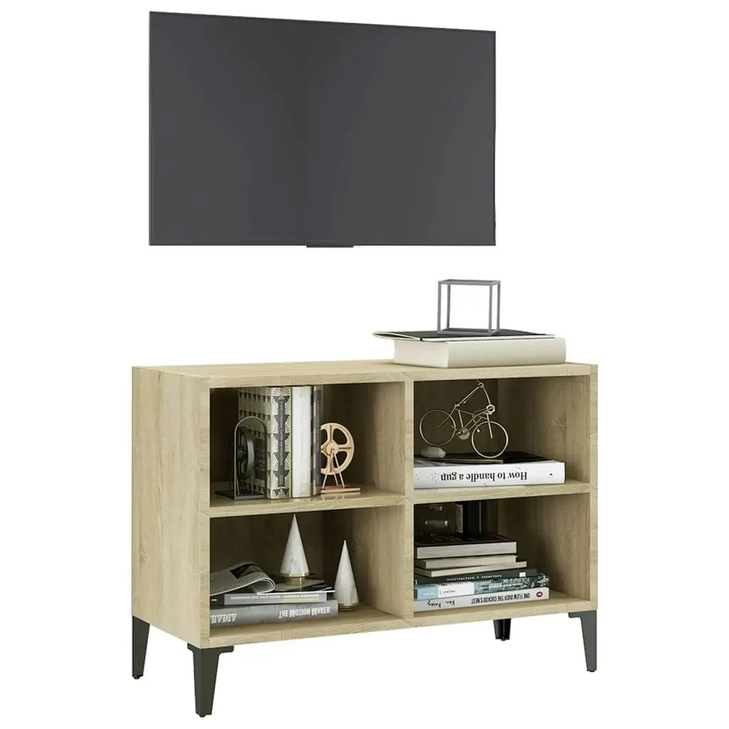 TV Cabinet with Metal Legs Sonoma Oak 69.5x30x50 cm 805935