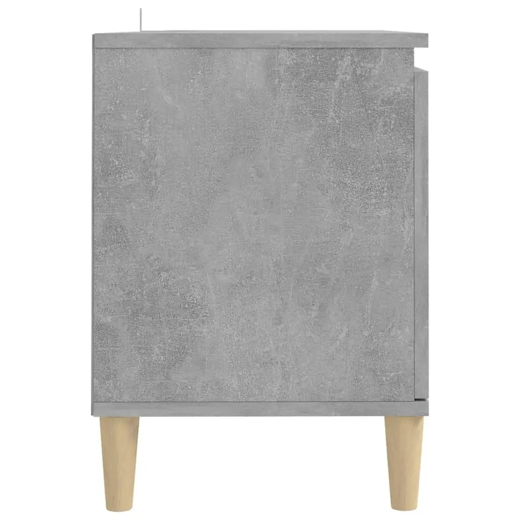 TV Cabinet with Solid Wood Legs Concrete Grey 103.5x35x50 cm 805963