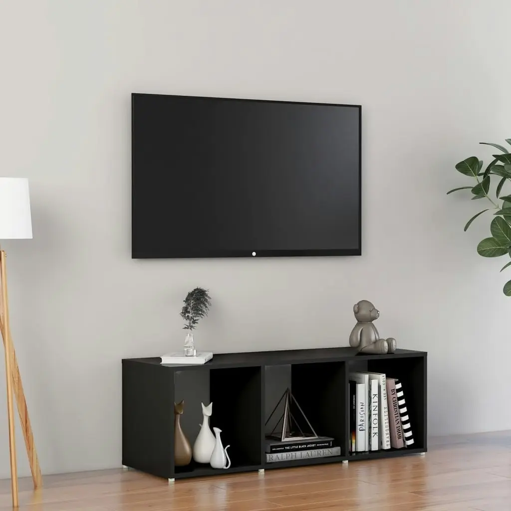 TV Cabinet Black 107x35x37 cm Engineered Wood 805535