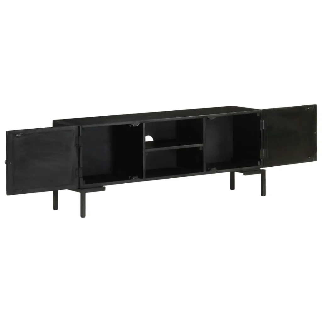 TV Cabinet Black 115x30x46 cm Solid Mango Wood 323577