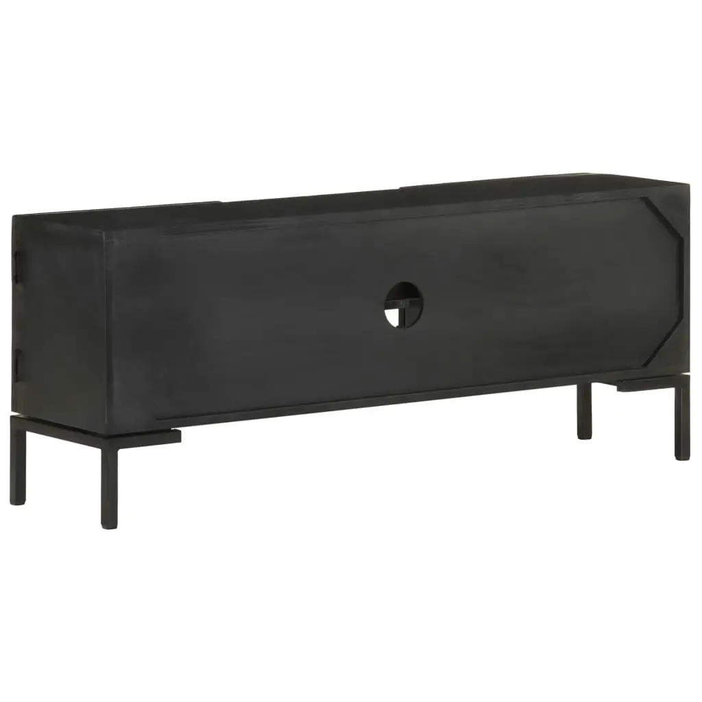 TV Cabinet Black 115x30x46 cm Solid Mango Wood 323577