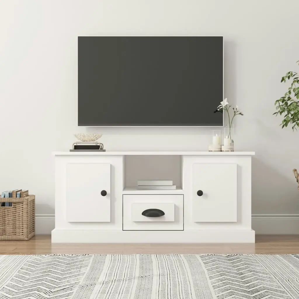 TV Cabinet White 100x35.5x45 cm Engineered Wood 816456