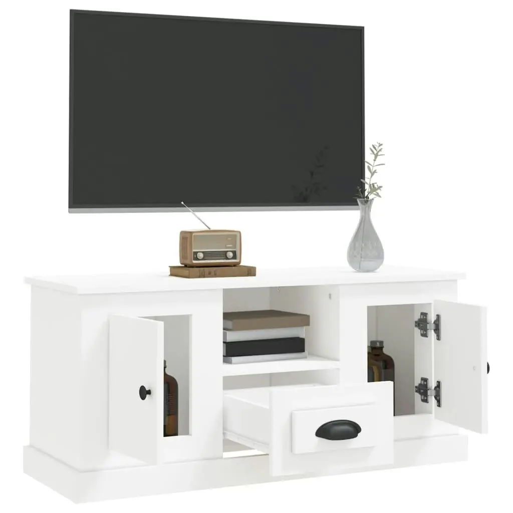 TV Cabinet White 100x35.5x45 cm Engineered Wood 816456