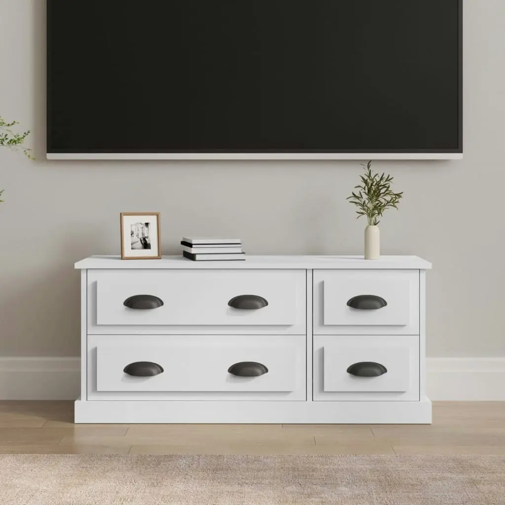 TV Cabinet White 100x35.5x45 cm Engineered Wood 816448