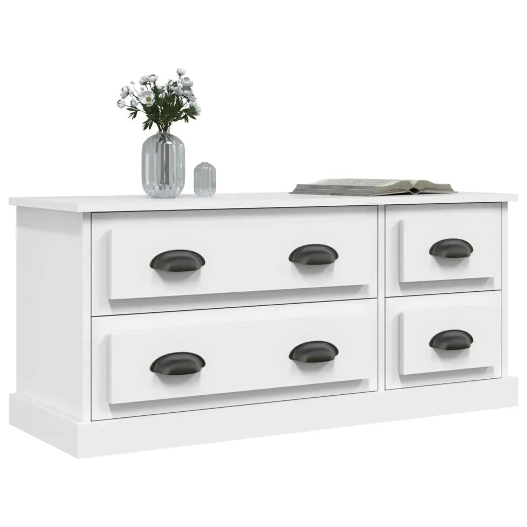 TV Cabinet White 100x35.5x45 cm Engineered Wood 816448