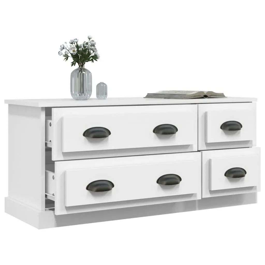 TV Cabinet White 100x35.5x45 cm Engineered Wood 816448