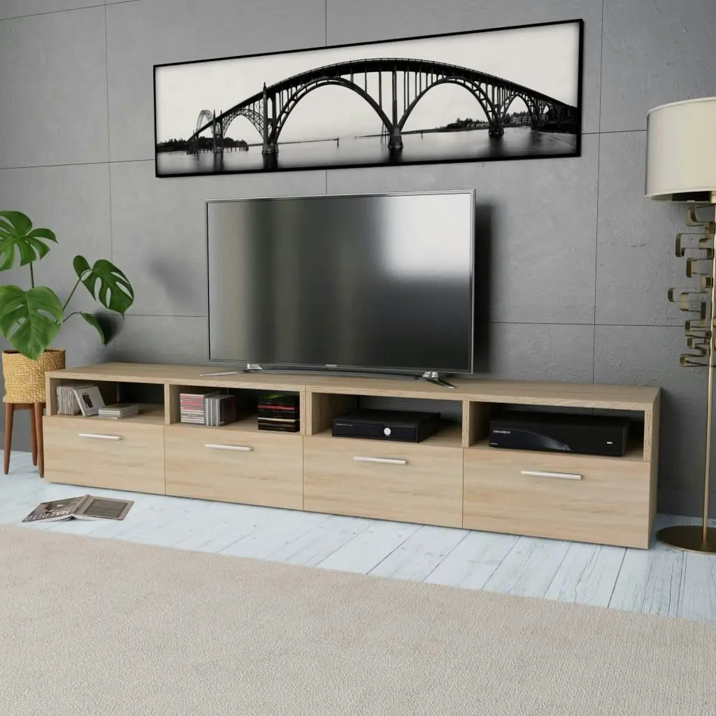 TV Cabinets 2 pcs Engineered Wood 95x35x36 cm Oak 275111