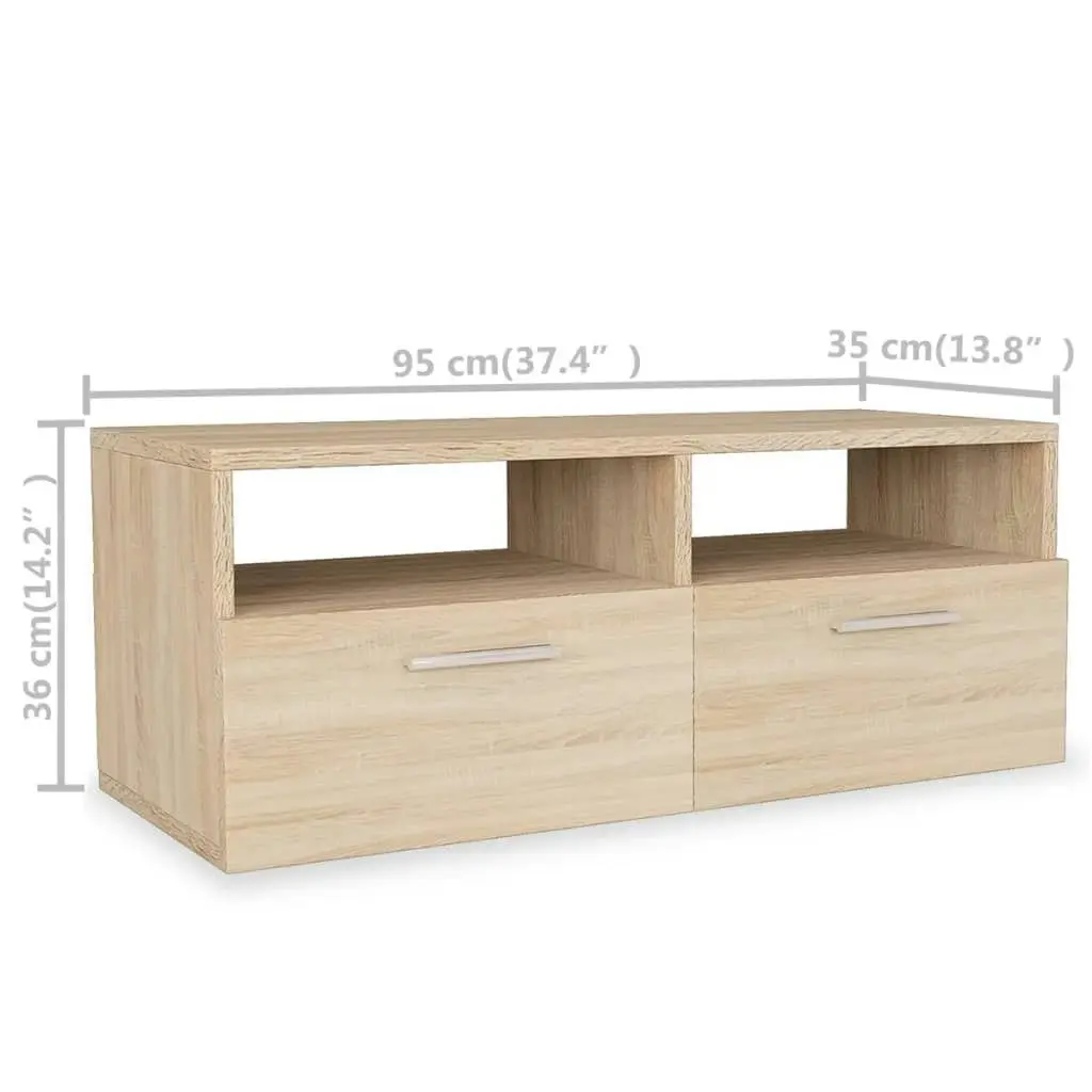 TV Cabinets 2 pcs Engineered Wood 95x35x36 cm Oak 275111