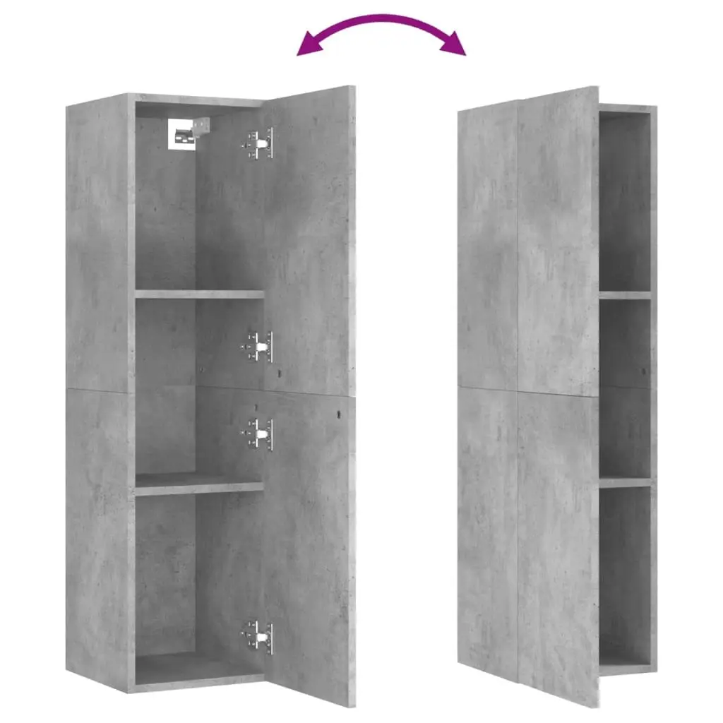 TV Cabinets 2 pcs Concrete Grey 30.5x30x110 cm Engineered Wood 803371