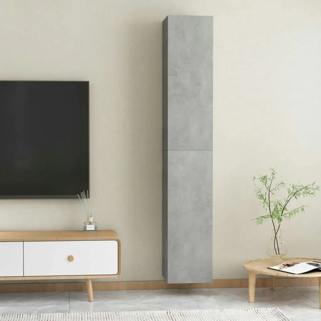 TV Cabinets 2 pcs Concrete Grey 30.5x30x90 cm Engineered Wood 803353