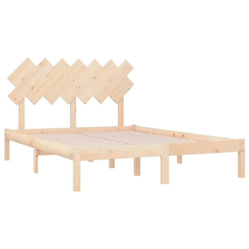 Bed Frame 137x187 cm Double Size Solid Wood 3104843