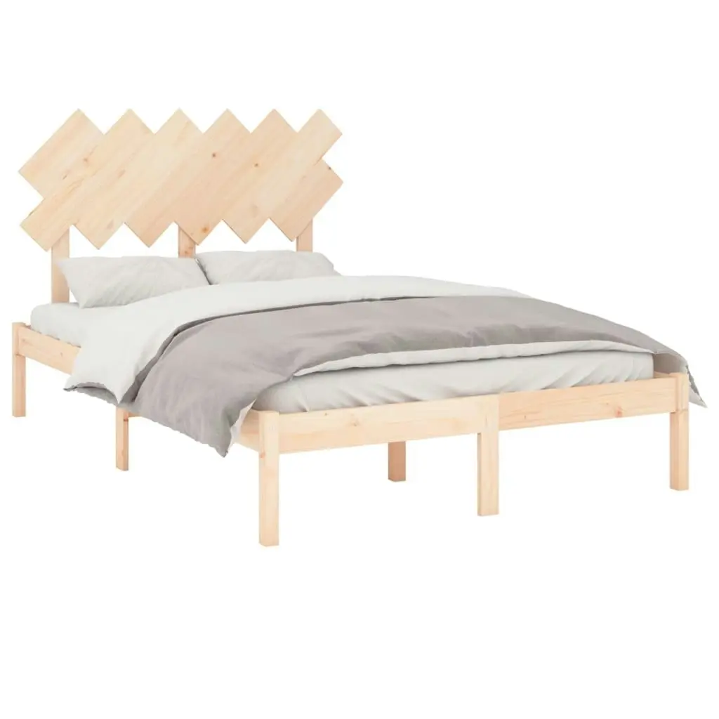 Bed Frame 137x187 cm Double Size Solid Wood 3104843