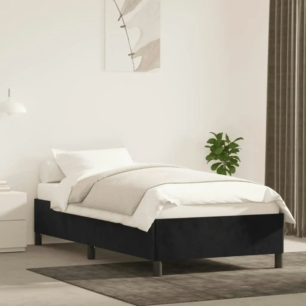 Bed Frame without Mattress Black King Single Size Velvet 355758