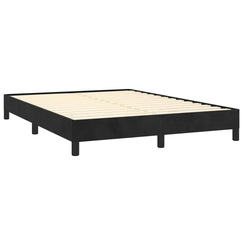 Bed Frame Black 137x187 cm Double Size Velvet 347008