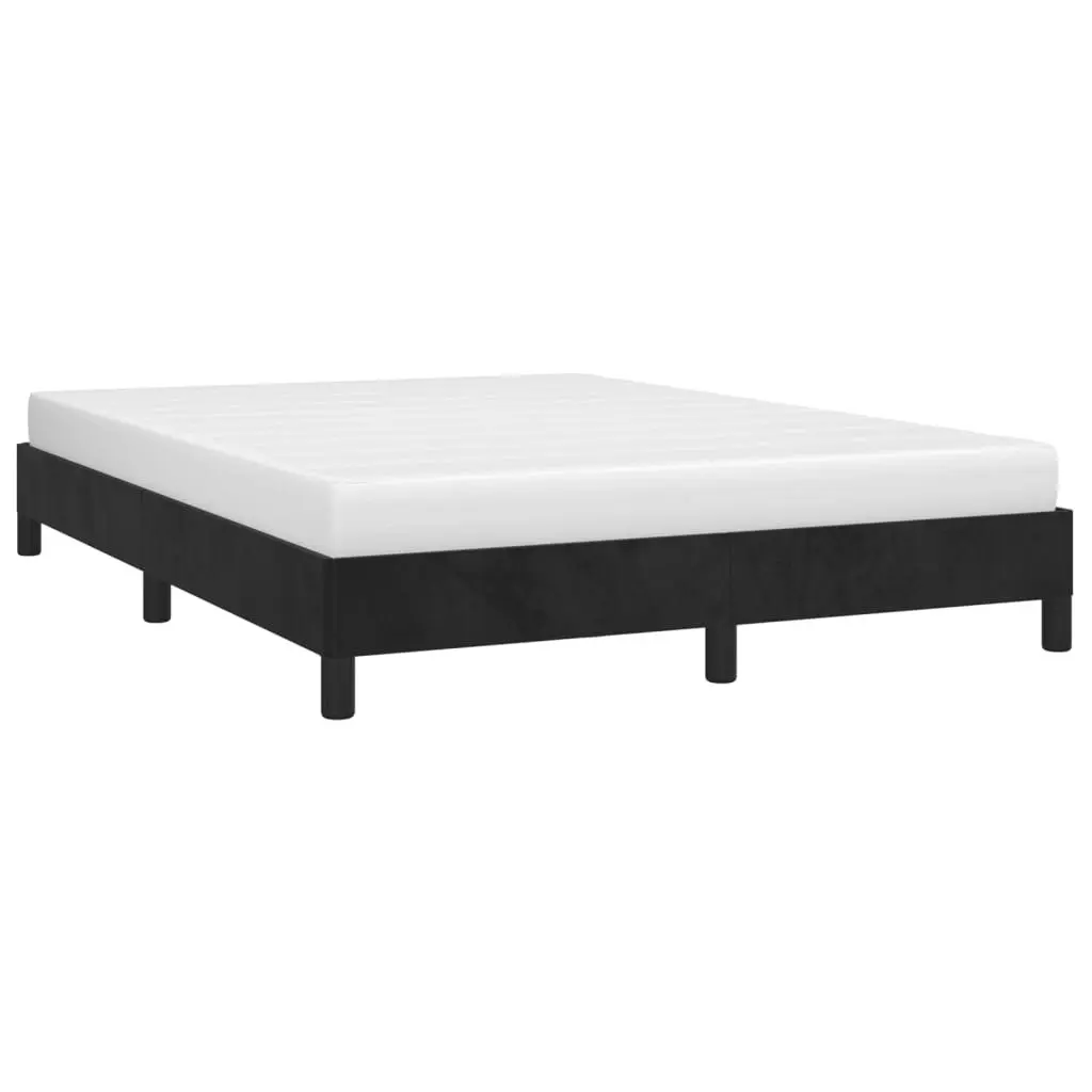 Bed Frame Black 137x187 cm Double Size Velvet 347008