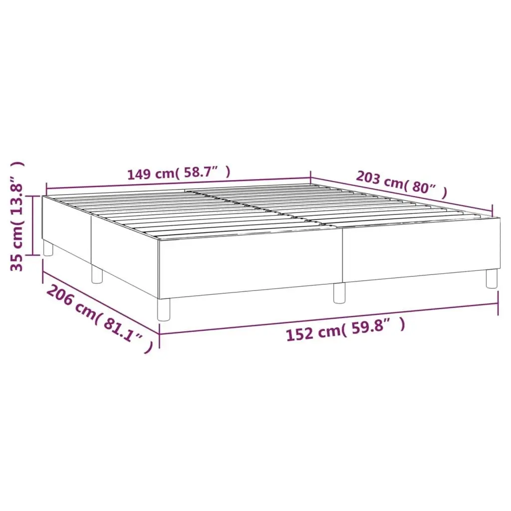 Bed Frame Black 153x203 cm Queen Size Velvet 3121155