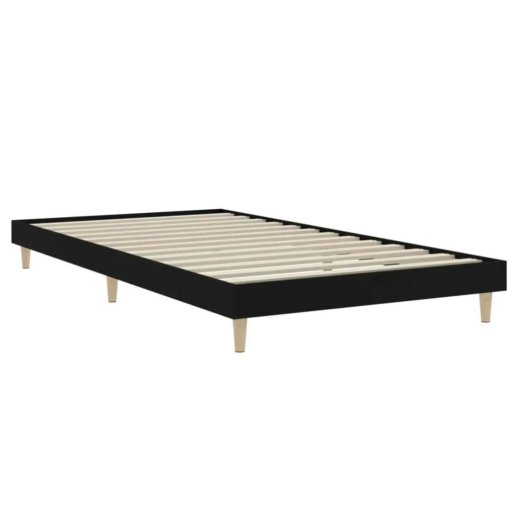 Bed Frame Black 92x187 cm Single Size Engineered Wood 832094