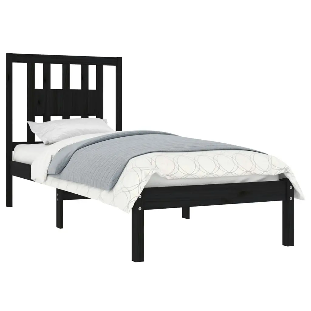 Bed Frame without Mattress Black Solid Wood 90x190 cm 3104032