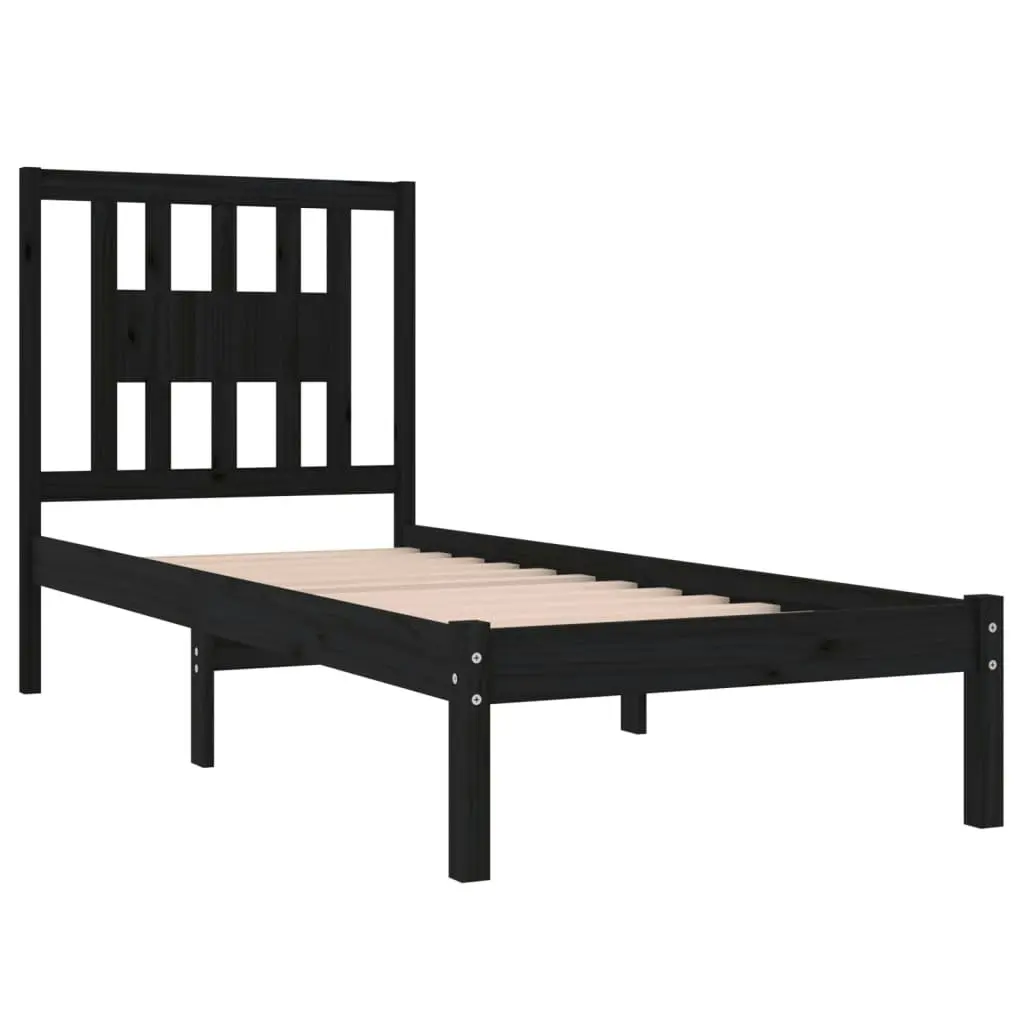 Bed Frame without Mattress Black Solid Wood 90x190 cm 3104032