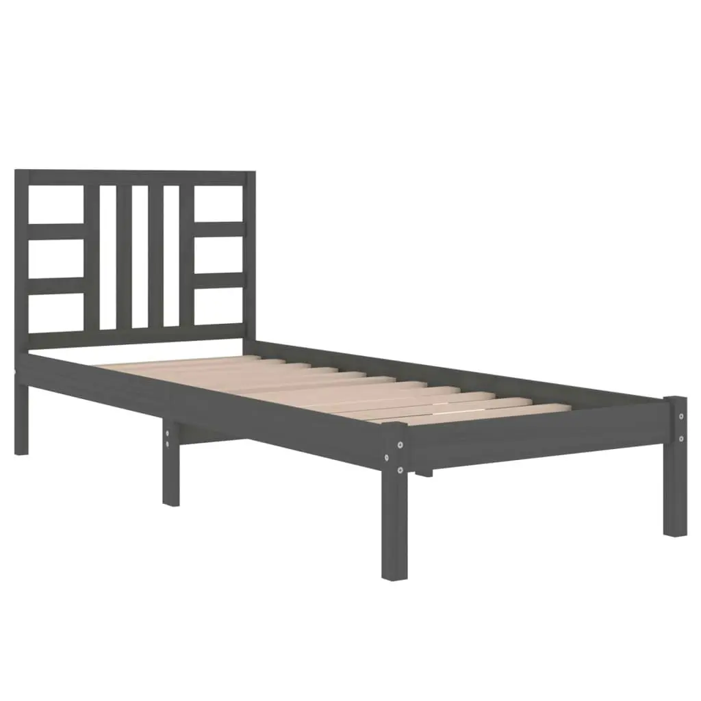 Bed Frame without Mattress Black 90x190 cm Solid Wood 3105374