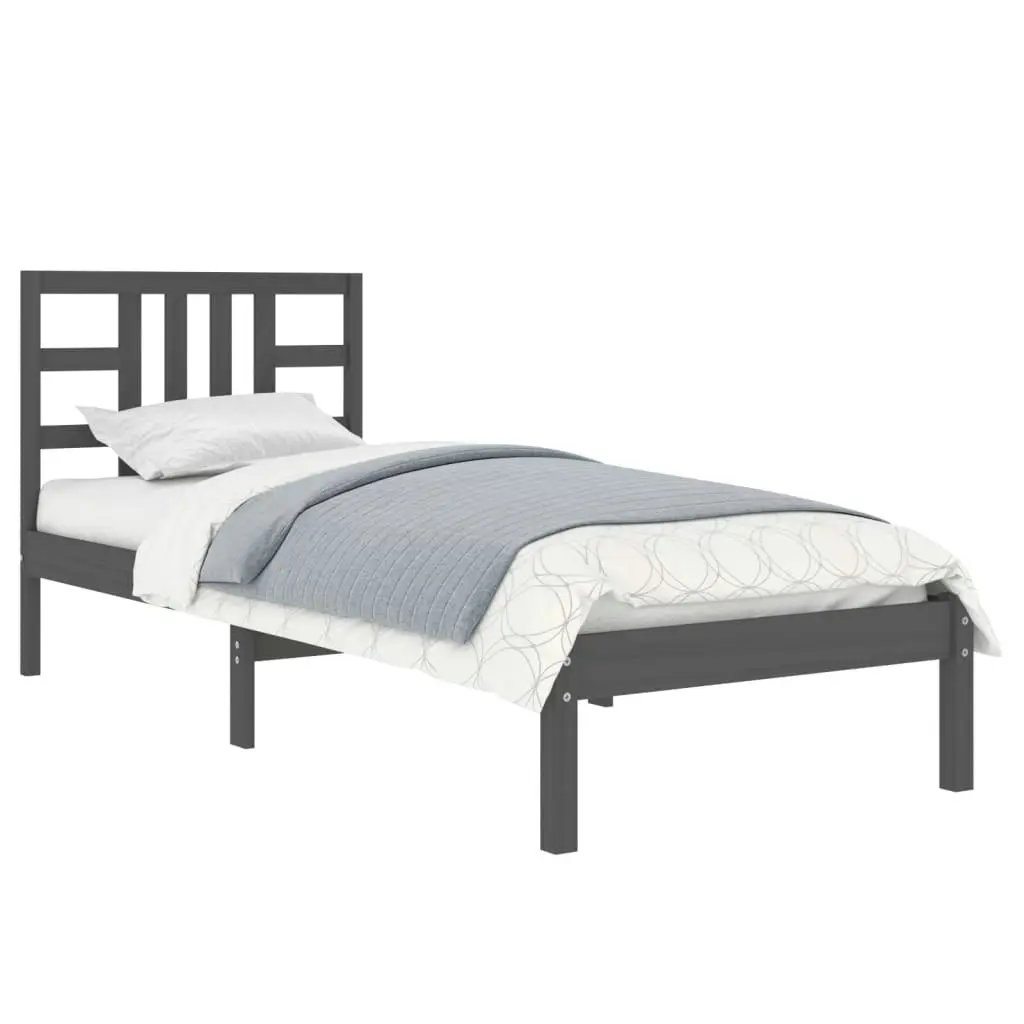 Bed Frame without Mattress Black 90x190 cm Solid Wood 3105374