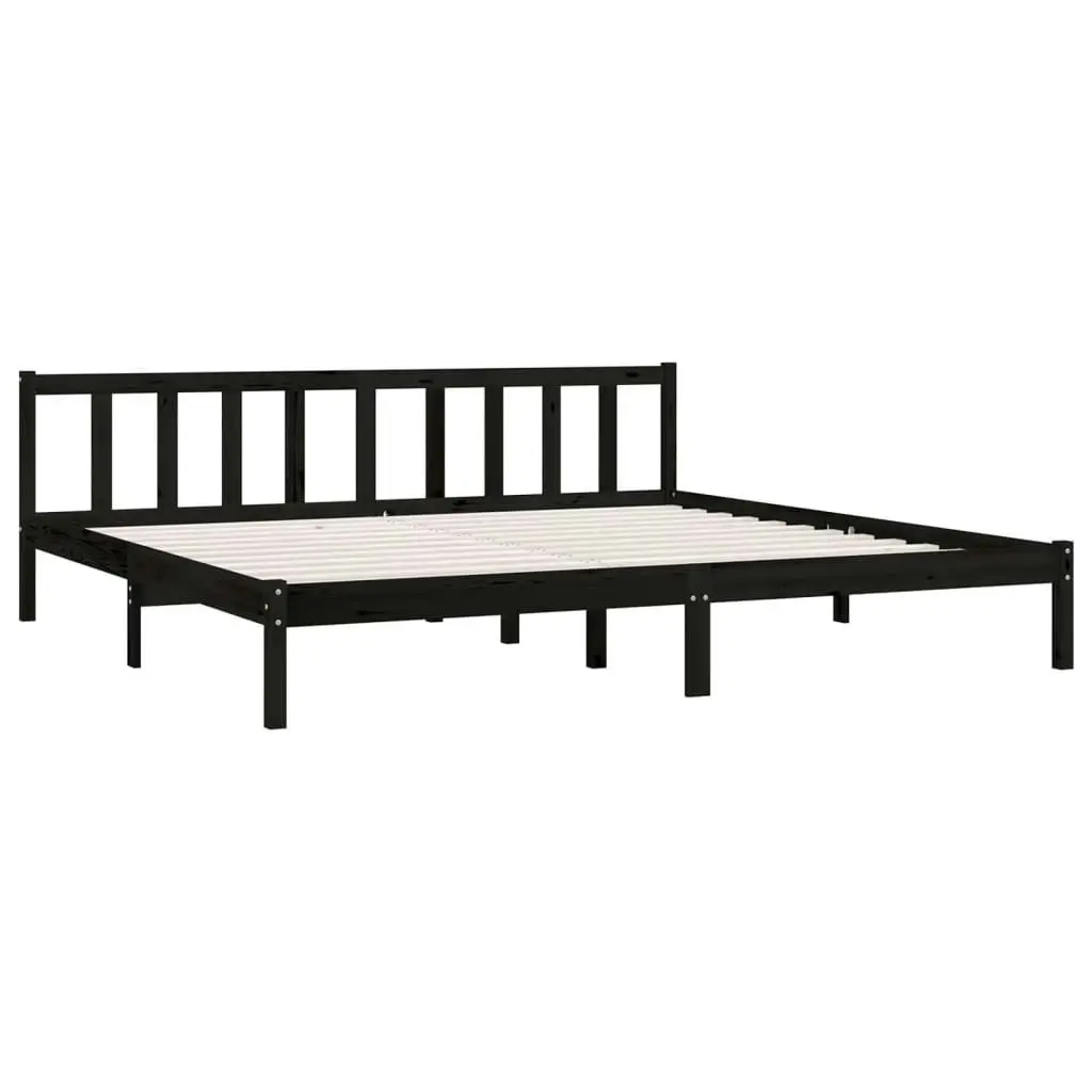 Bed Frame without Mattress Black Solid Wood 183x203 cm King 810101